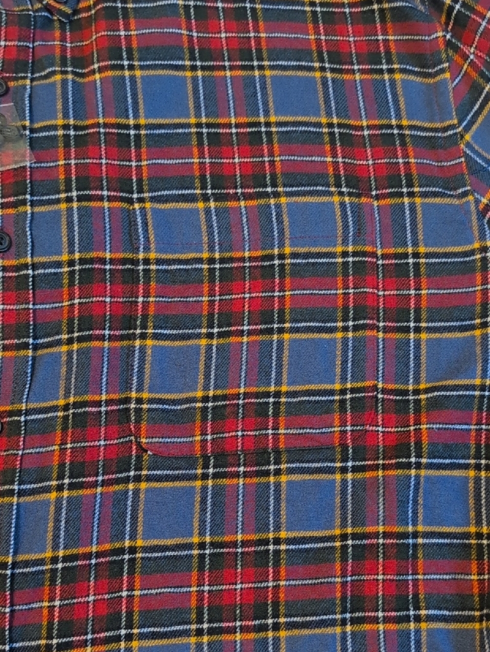 Croft & Barrow Men's Red, Blue, Yellow Plaid Long-Sleeve Button-Down Shirt XL - Picture 5 of 9